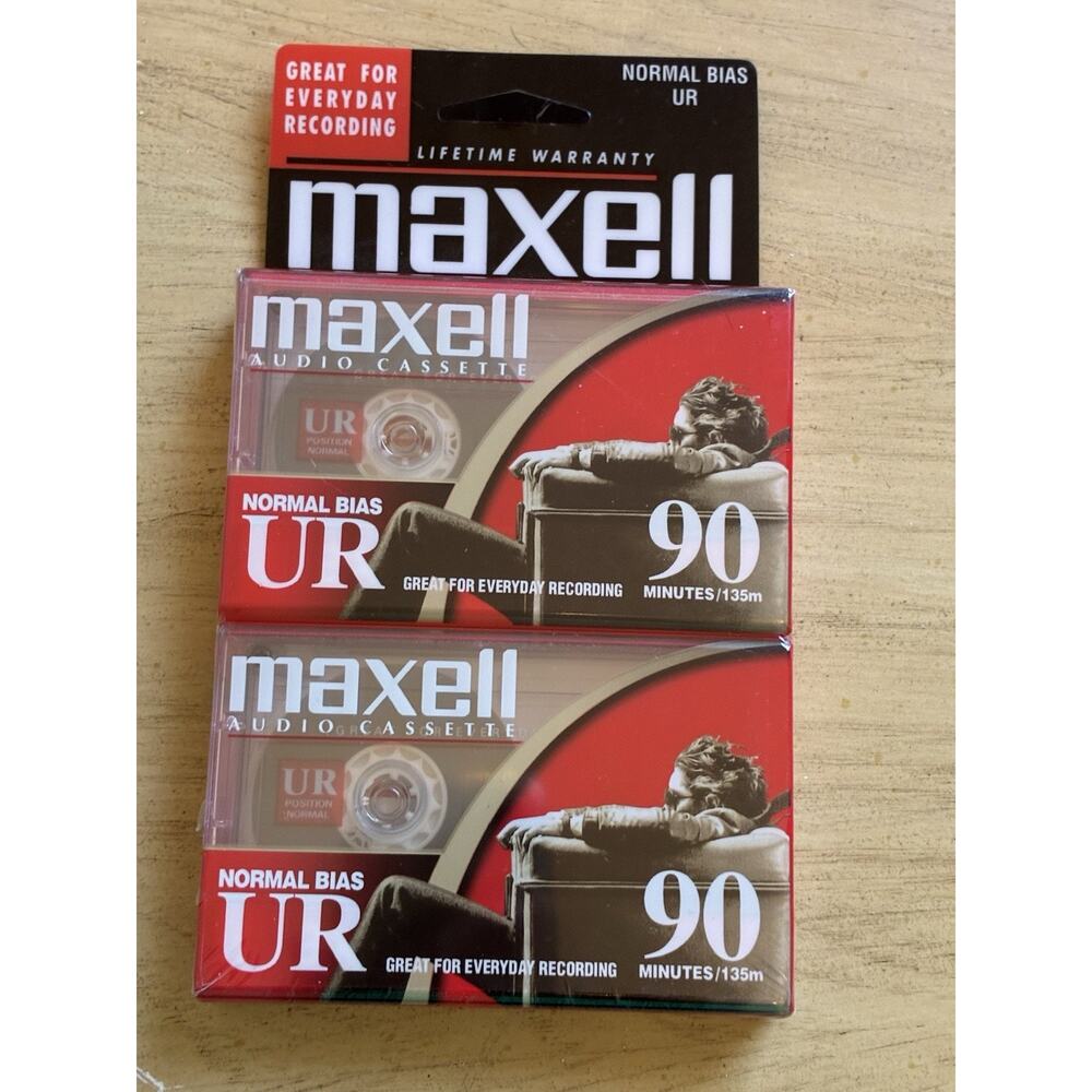 2 Pack Brand New Cassette Tapes MAXELL 90 Minute Normal Retro Vintage Hipster